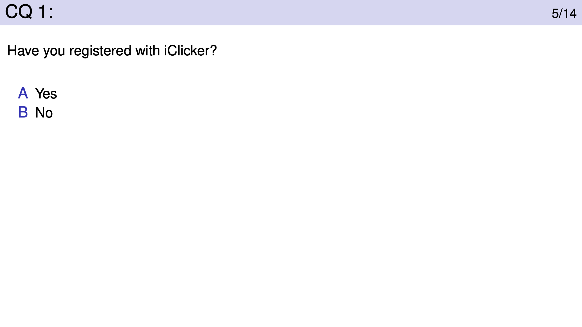Clicker Question