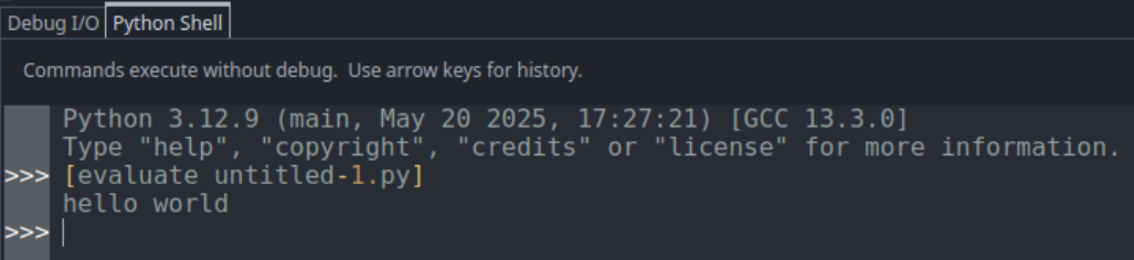Python Shell Output
