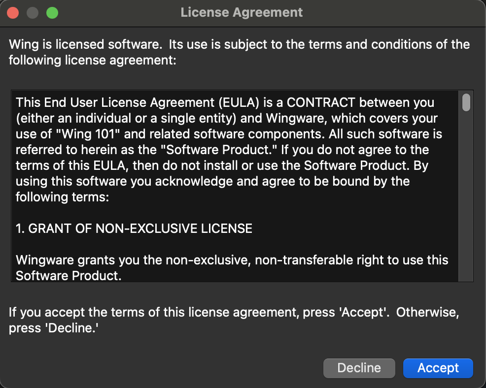 Wing License
