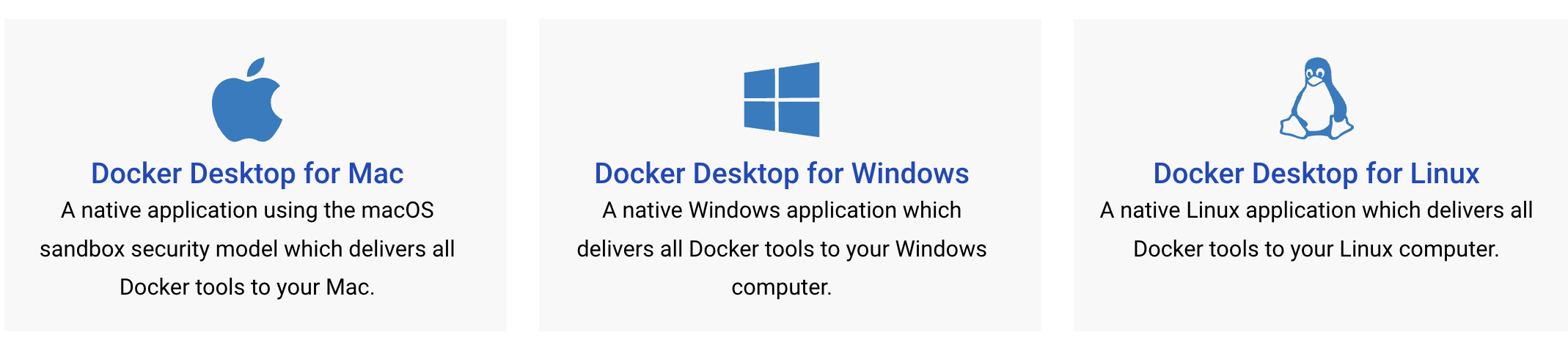 Docker install options