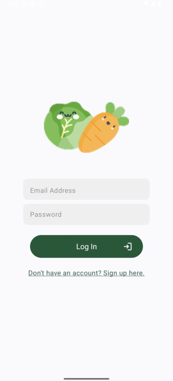 Login screen