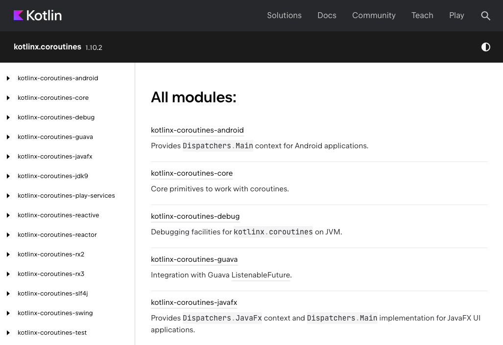 kotlinx.coroutine documentation