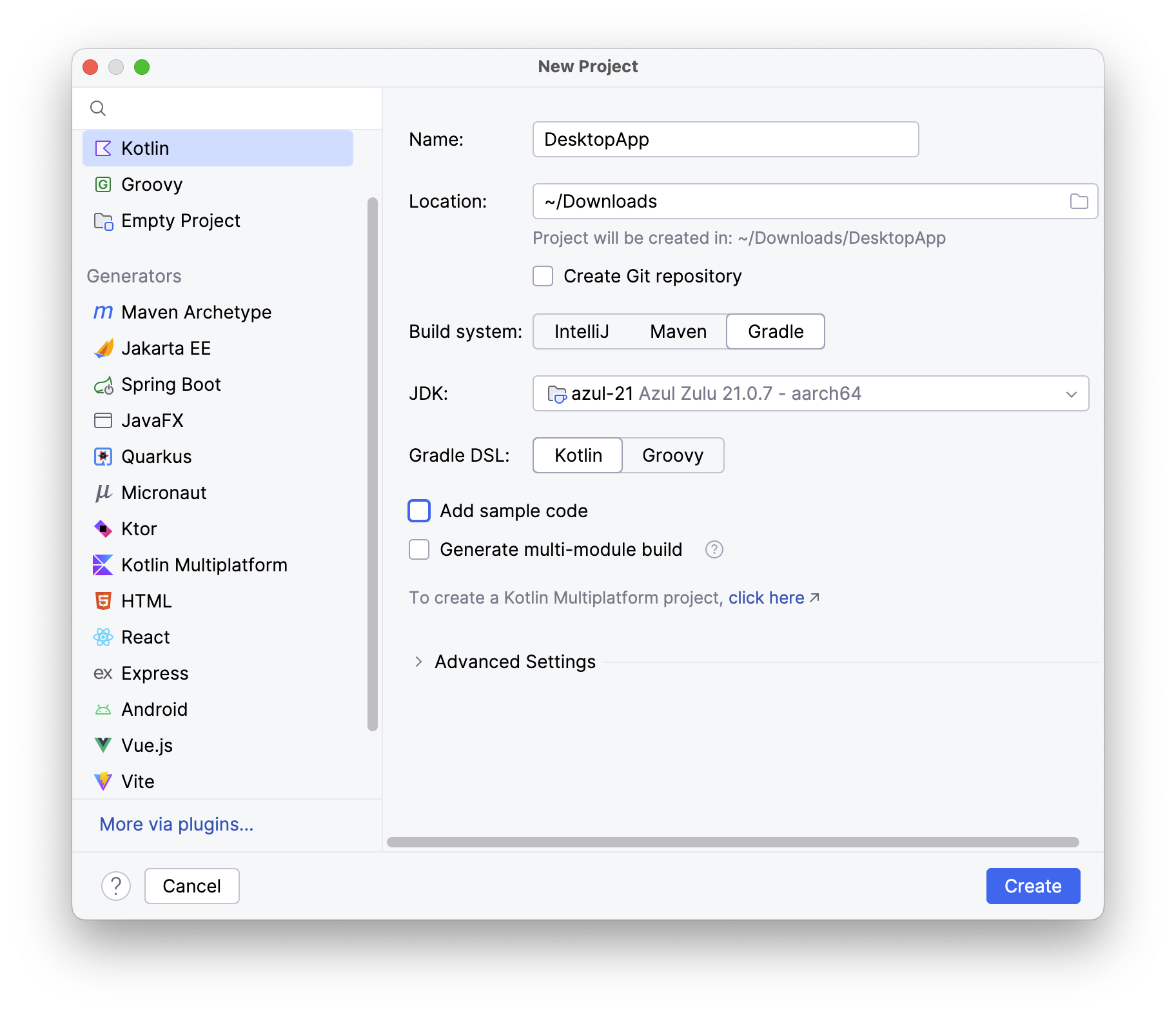 New Project Wizard
