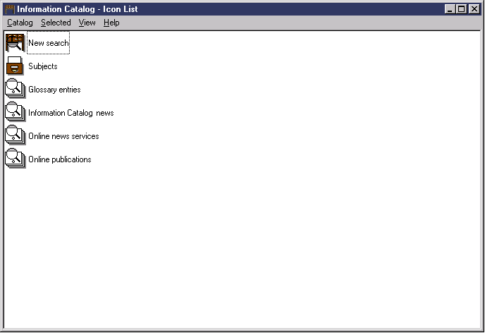 Information Catalog window