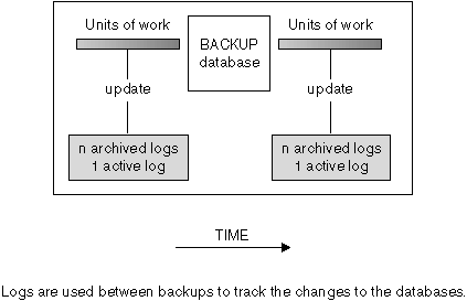 Active and Archived Database Logs in Roll-forward Recovery