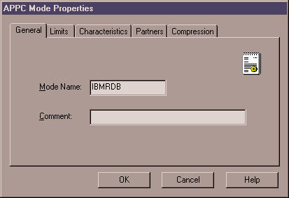 APPC Mode Properties - General