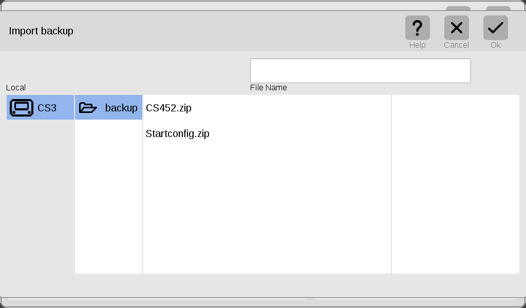 Märklin CS3 Restore Screen