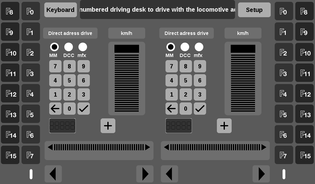 Märklin CS3 Simplified Control Screen