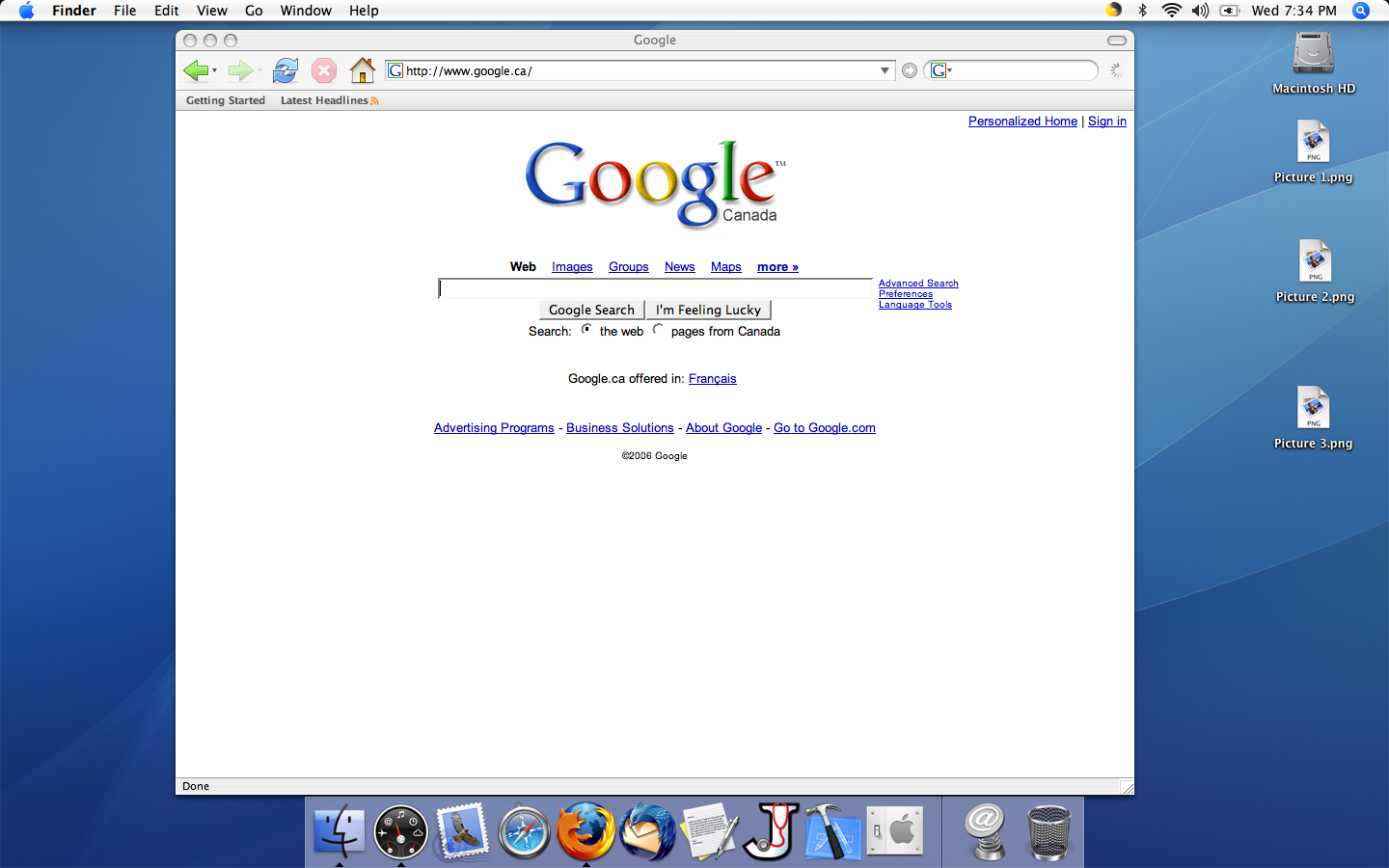 Screen Shot of Firefox window loaded