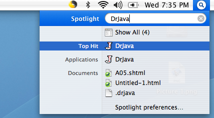 Spotlight search for DrJava
